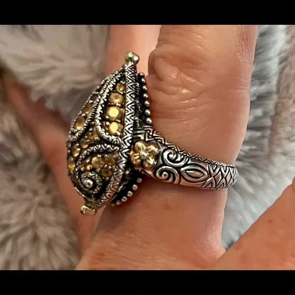 Rare, Barbara Bixby Sterling Silver, 18k Gold, Citrine Ring❤️